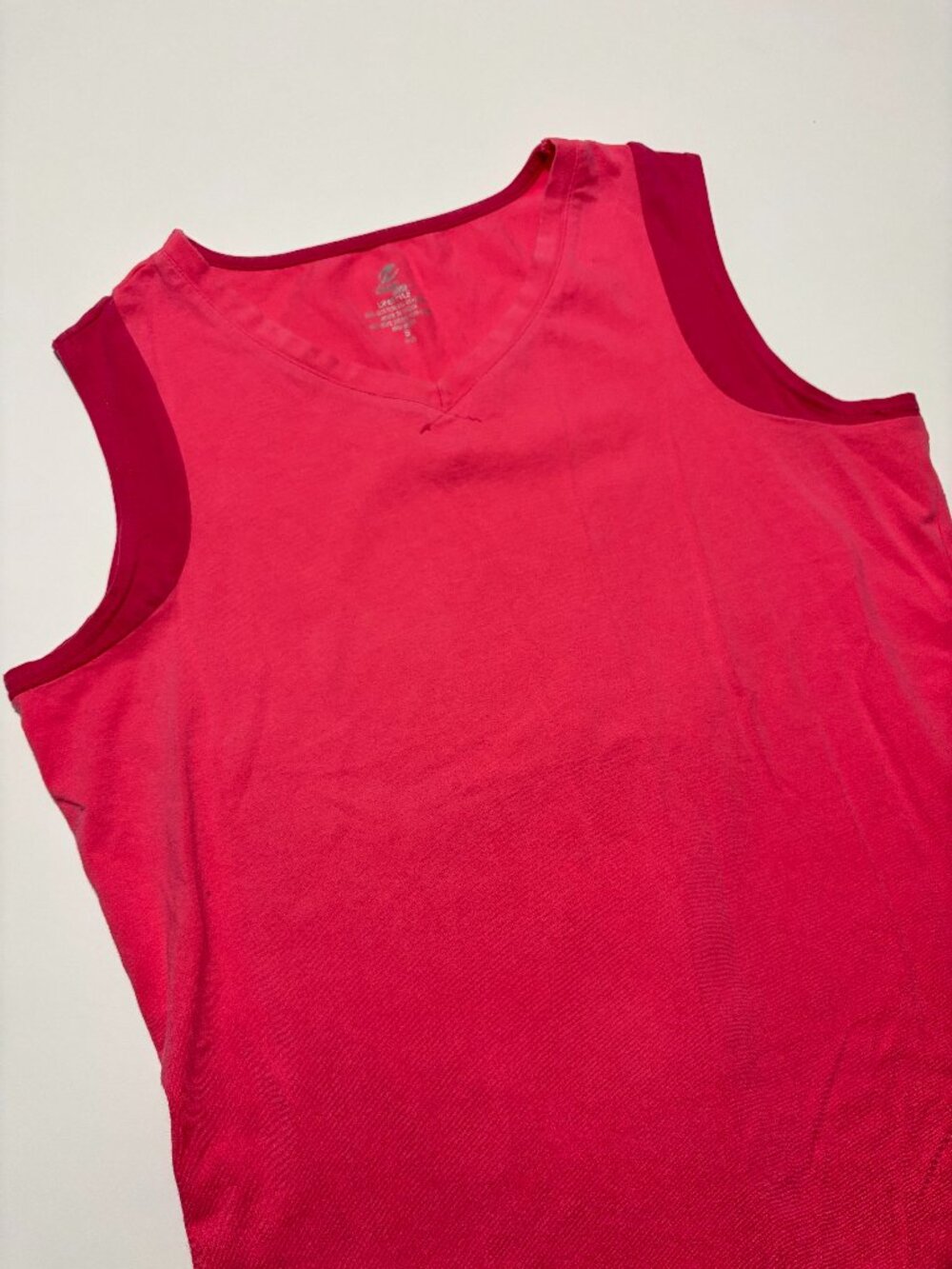Energy Zone Pink Y2K Two Tone Cotton Exercise Athleisure Tank Top